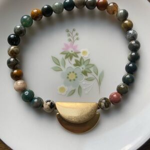 Gold and Multicolor Beaded Bracelet